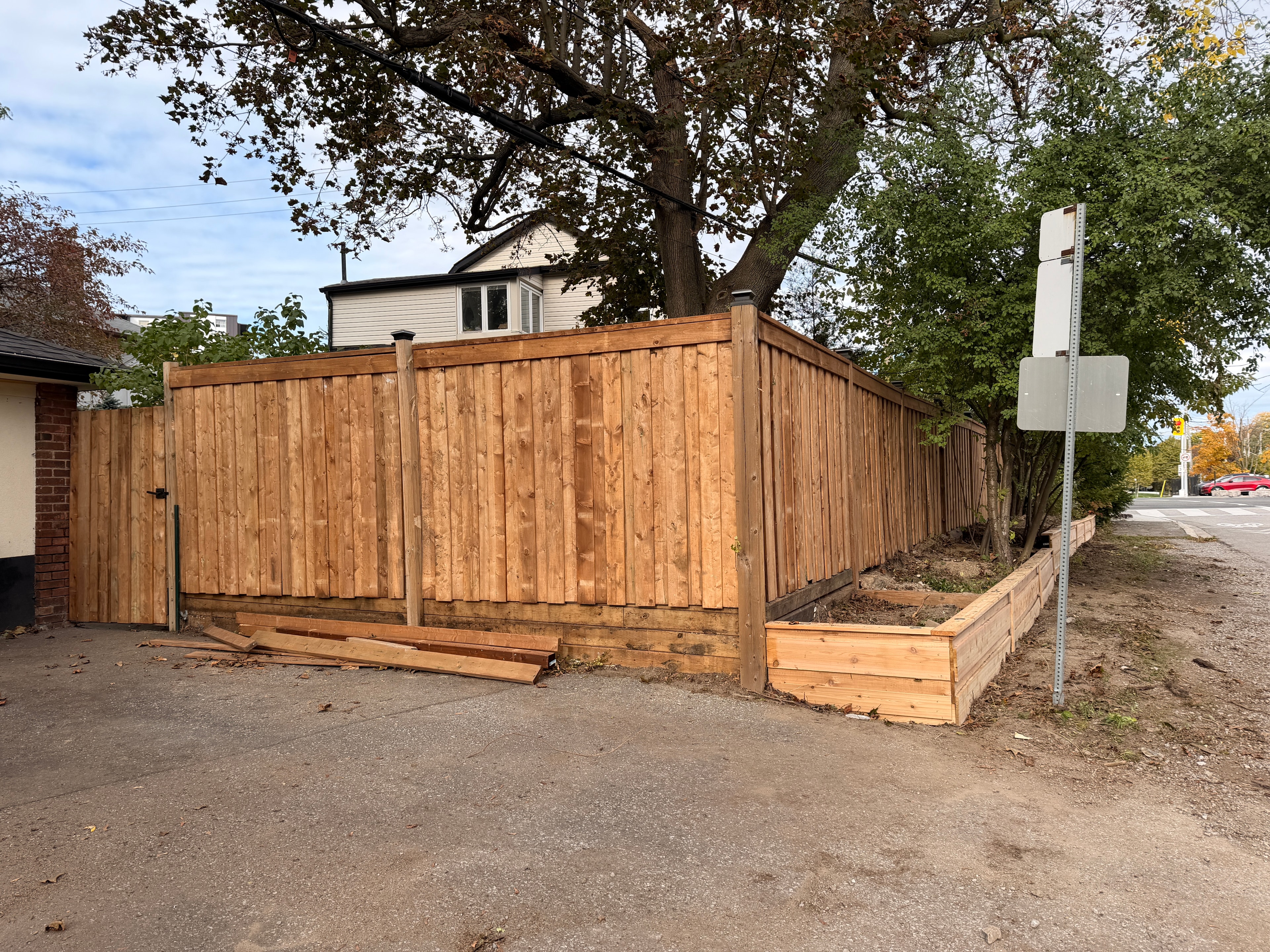 Pressure-Treated Corner Fence & Planter