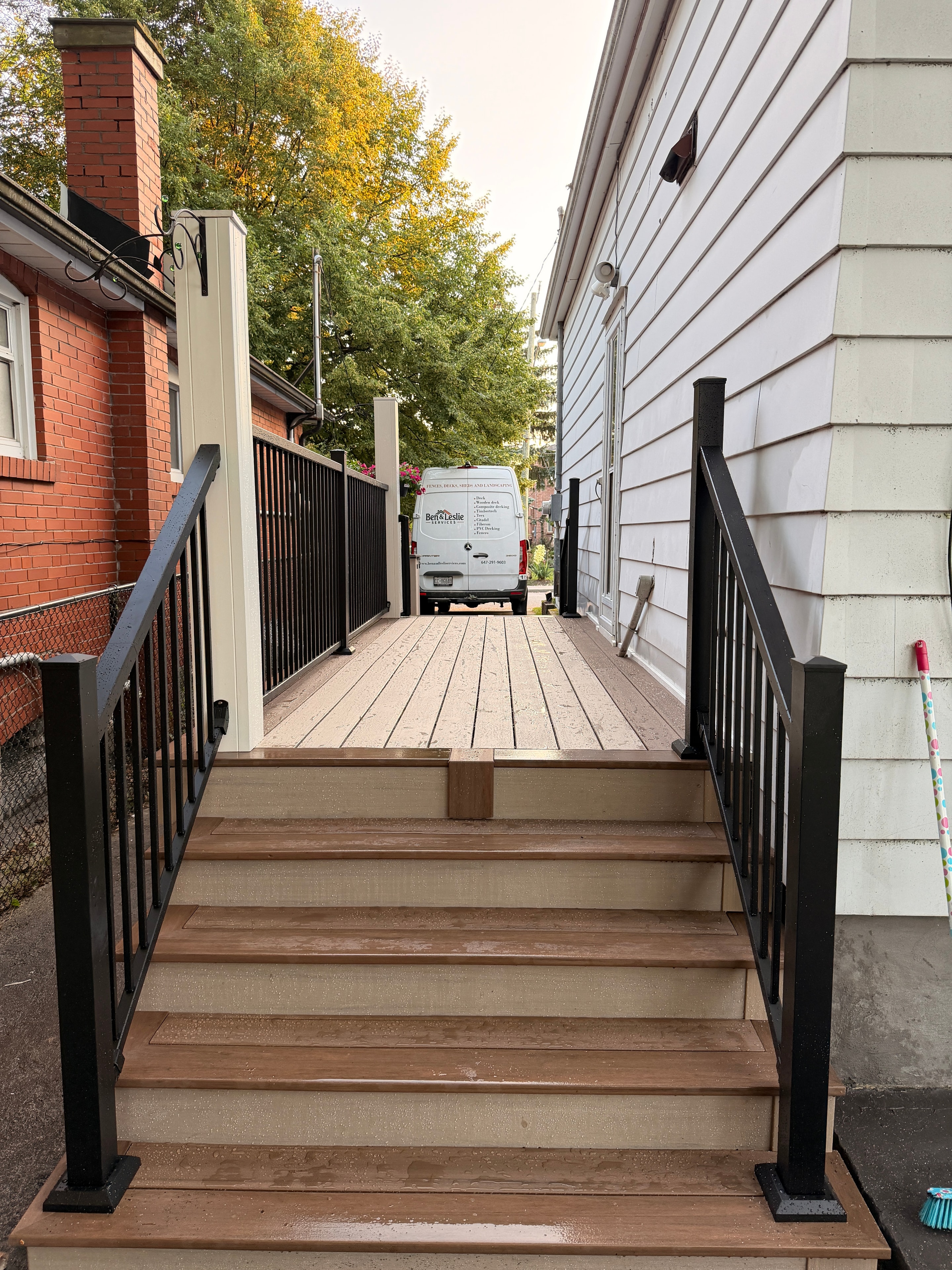 French White Oak & English Walnut TimberTech PVC Deck