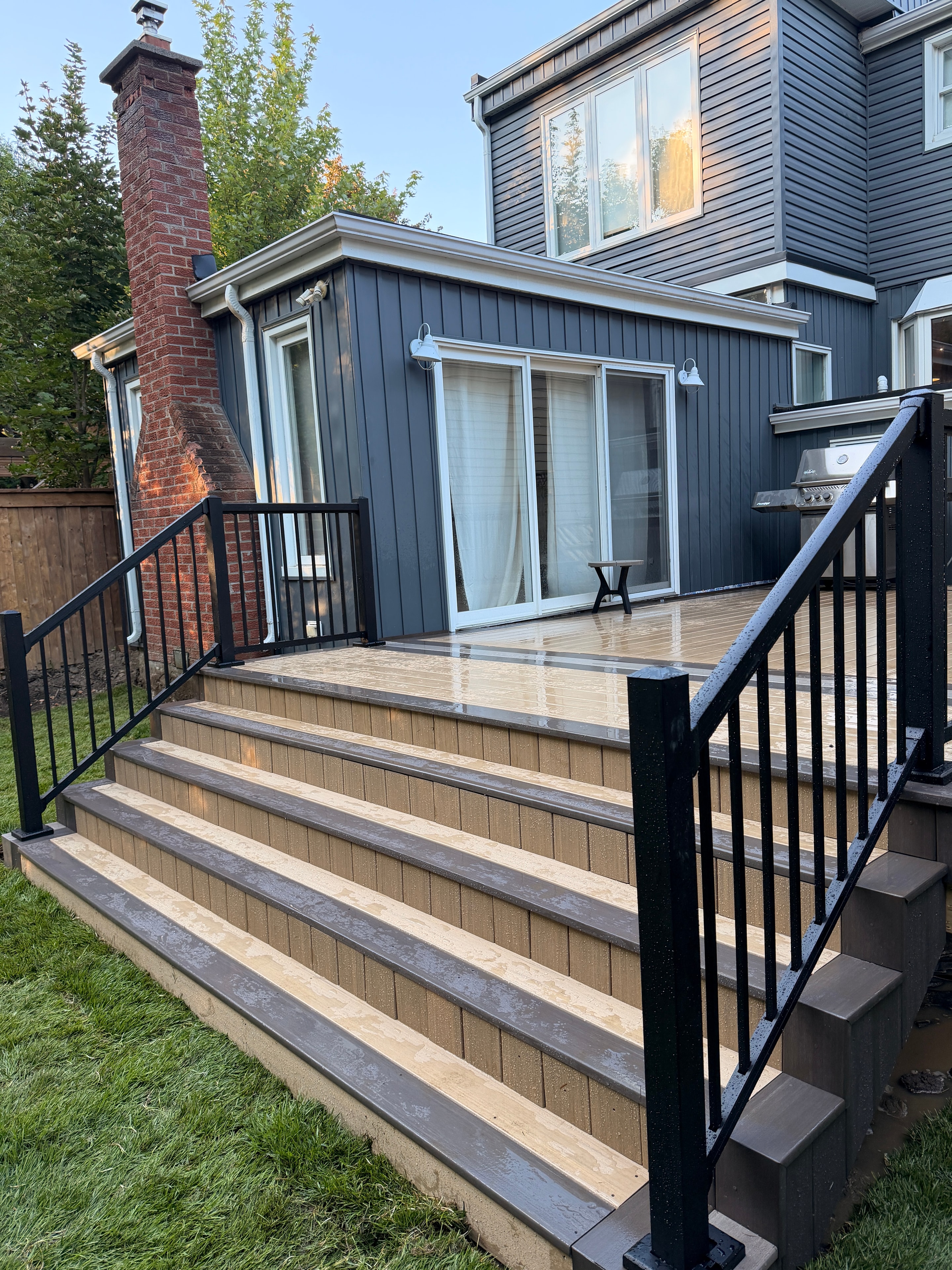 Weathered Teak & Dark Hickory TimberTech PVC Deck